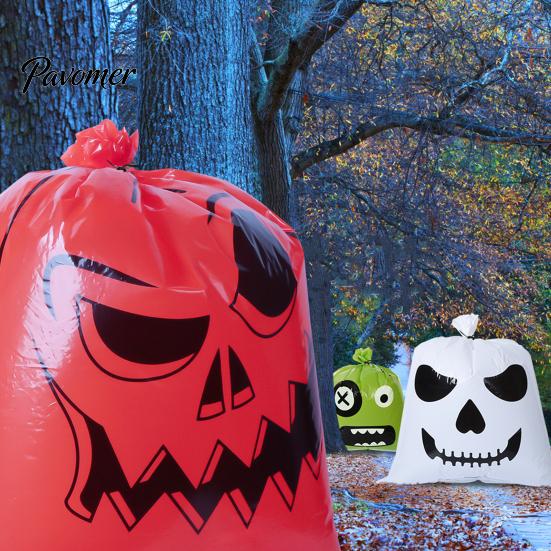 Atmospheric Halloween Yard Decor 2Pcs Pumpkin Leaf Bags for Garden, 24x30 Inch Reusable Thickened Seasonal Cleanup Tools Lawn Waste Fall Outdoor Porch