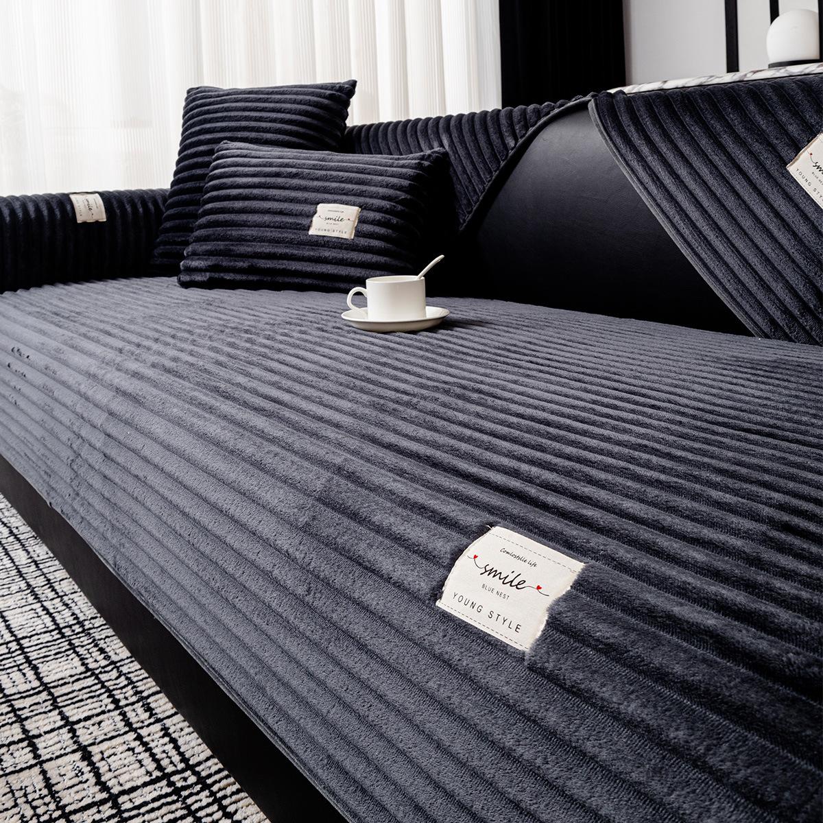 

Осень и Зима Крем Ветер Плюшевая Подушка для Дивана Новая Нескользящая Прямой Ряд Высококачественная Термокожа Чехол для Подушки Сиденья Дивана Ткань 90 * 160Cm single pack