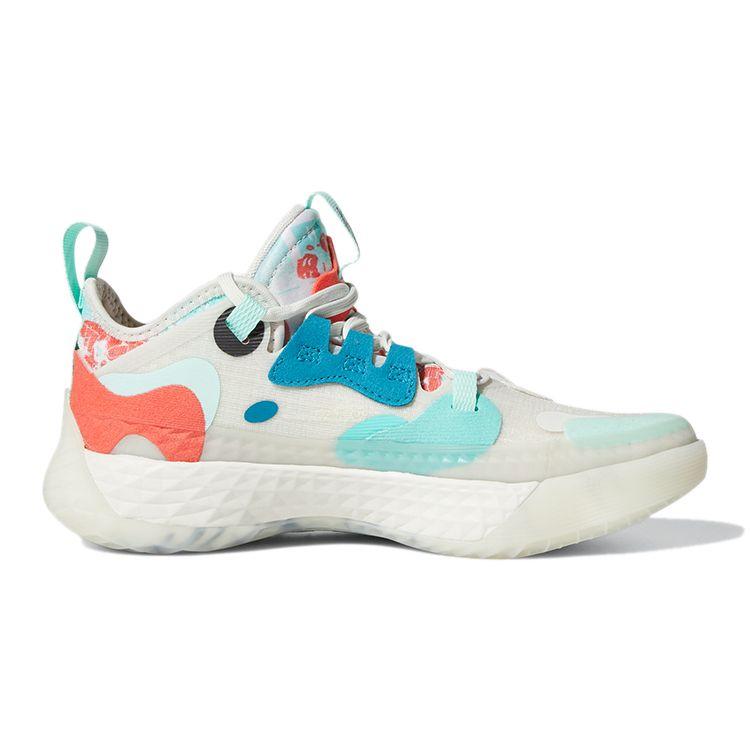 Adidas Harden Vol. 5 Fabric Durable Low-Top Kids Basketball Shoes Kids Basketball Shoes White Green Red FZ5454
