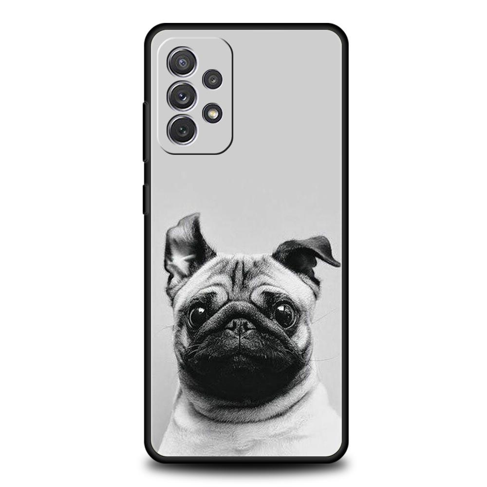 Animal Black Pug Close Up Phone Case For Samsung Galaxy A17 A07 A55 A35 A25 A15 A05 A33 A31 A21s A13 A41 A73 A53 A51 A71 Cover