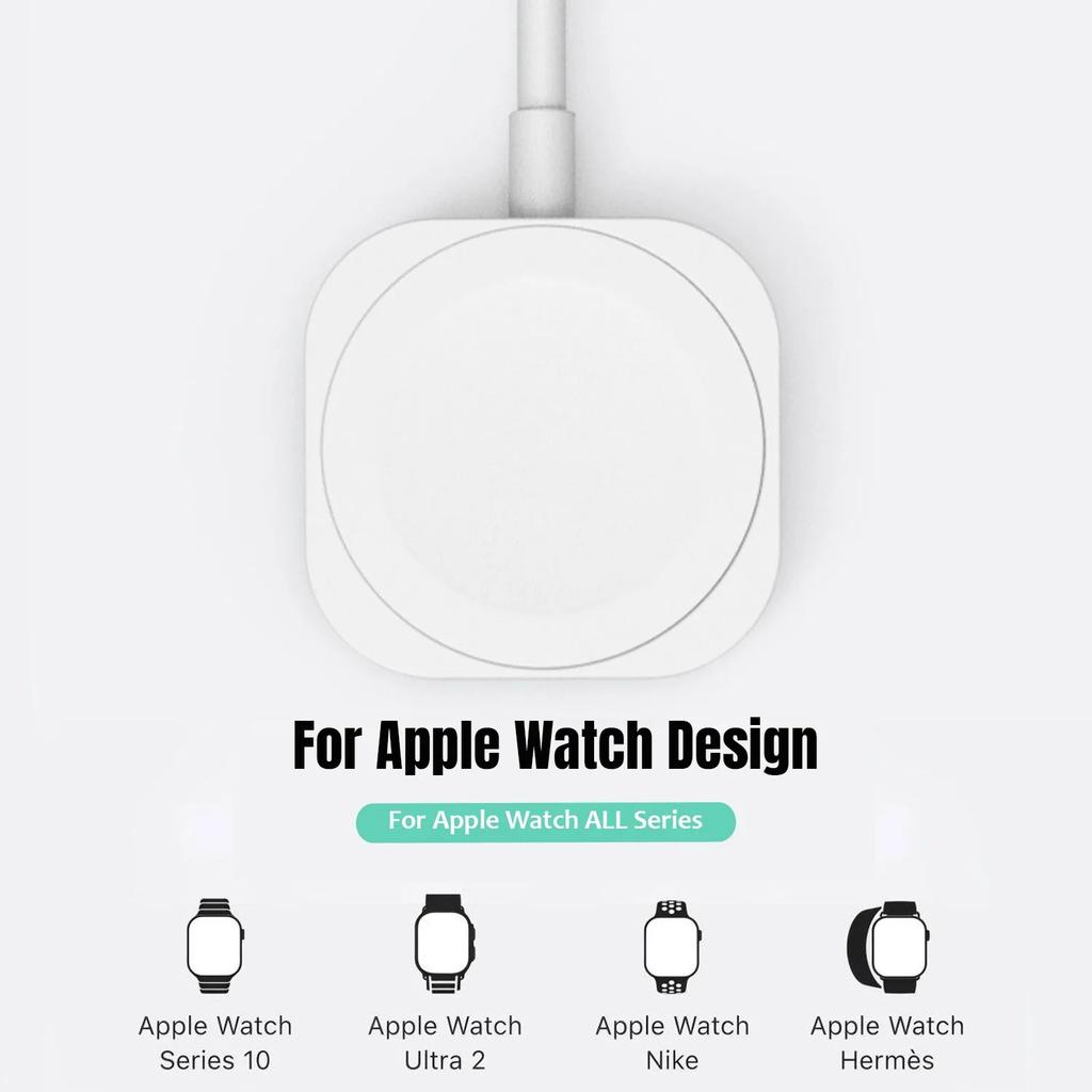 USB-A Watch Magnetic Wireless Chaeger Pad 3 in 1 Type-C Chargers Cable For iWatch 10/9/8/7/6/5/4/3/2 SE/Ultra PD Fast Charging
