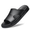 Summer New Men Black Thick Bottom Sandals Genuine Leather High-quality Comfort Beach Slippers Casual Shoes Outdoor Beach Shoes