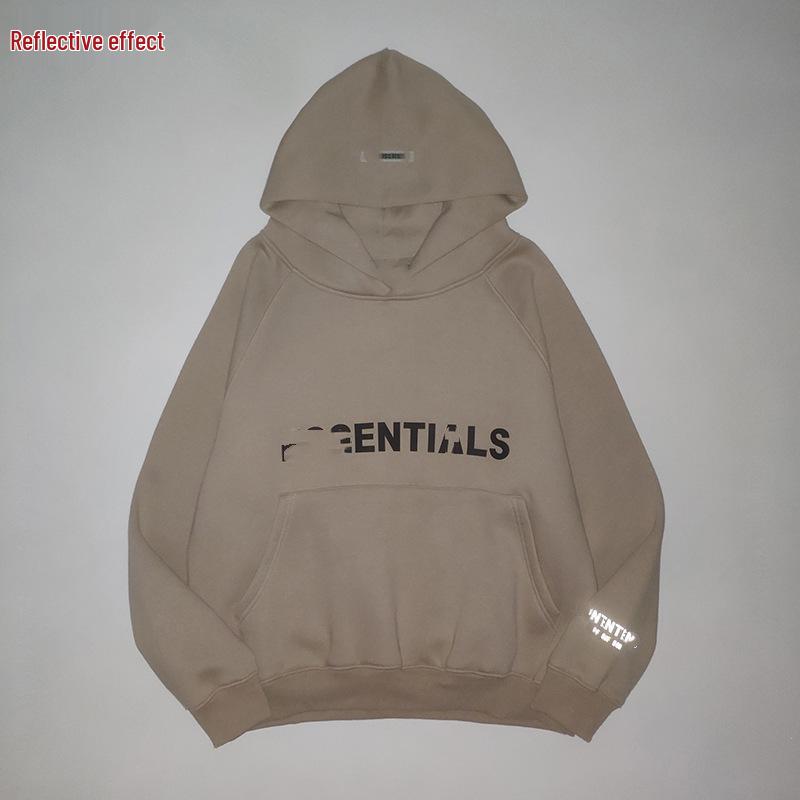 Reflective Raglan Double-Layer Fleece Hoodie for Men - Trendy Autumn/Winter Sweatshirt