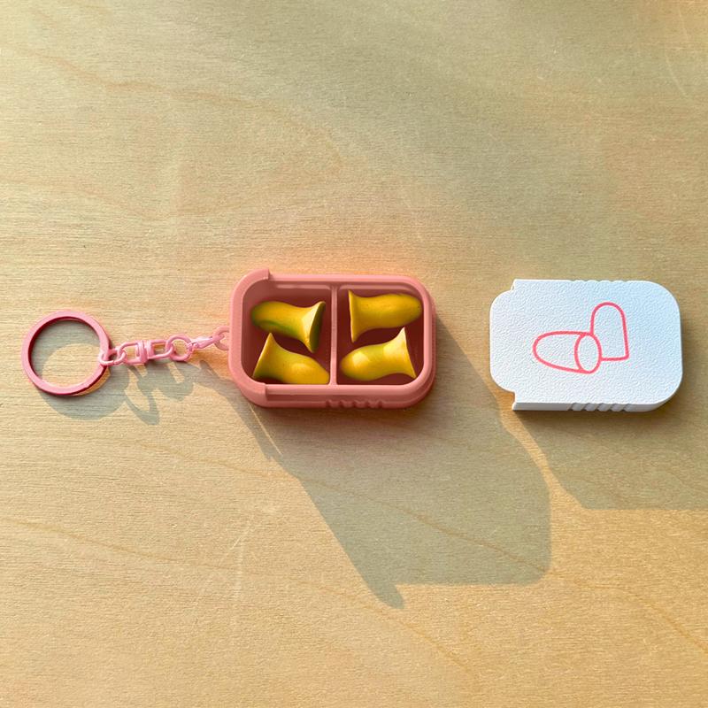Mini Earplugs Storage Box With Keychain Portable Ear Plug Holder Container For Jewelry Vitamins Earring Pill Small Items Case