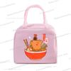Cute Capybara Print Women Men Lunch Bag Fashion Animal Capybara Portable Insulated Bags School Kids Multifunctional Food Handbag
