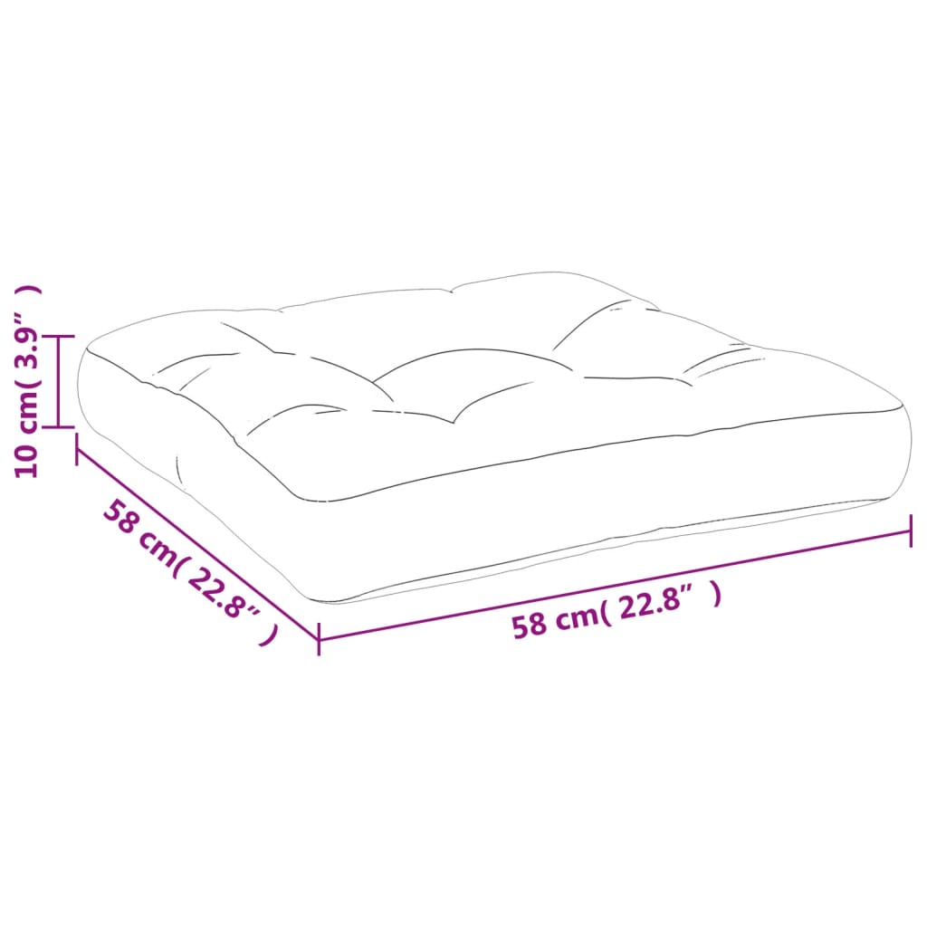 Grey Checkered Pallet Cushion 58 X 58 X 10 Cm Fabric