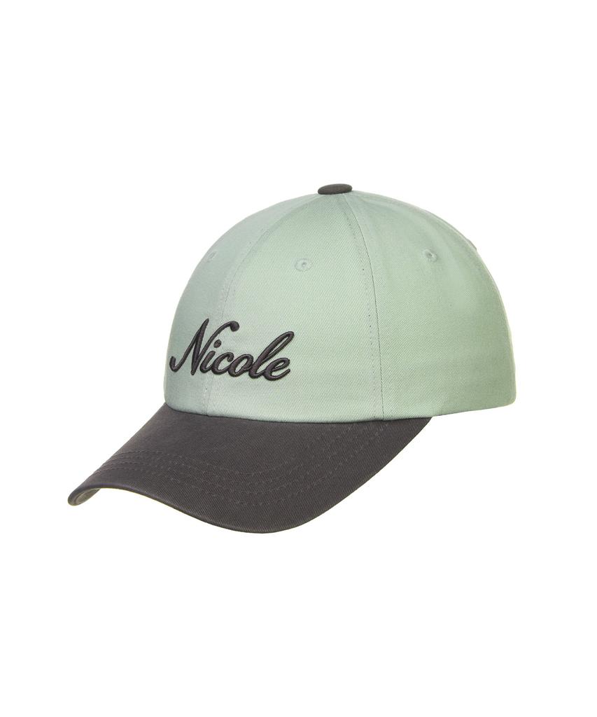 Nigaennikol Nicole Lettering Ball Cap_Khaki Charcoal