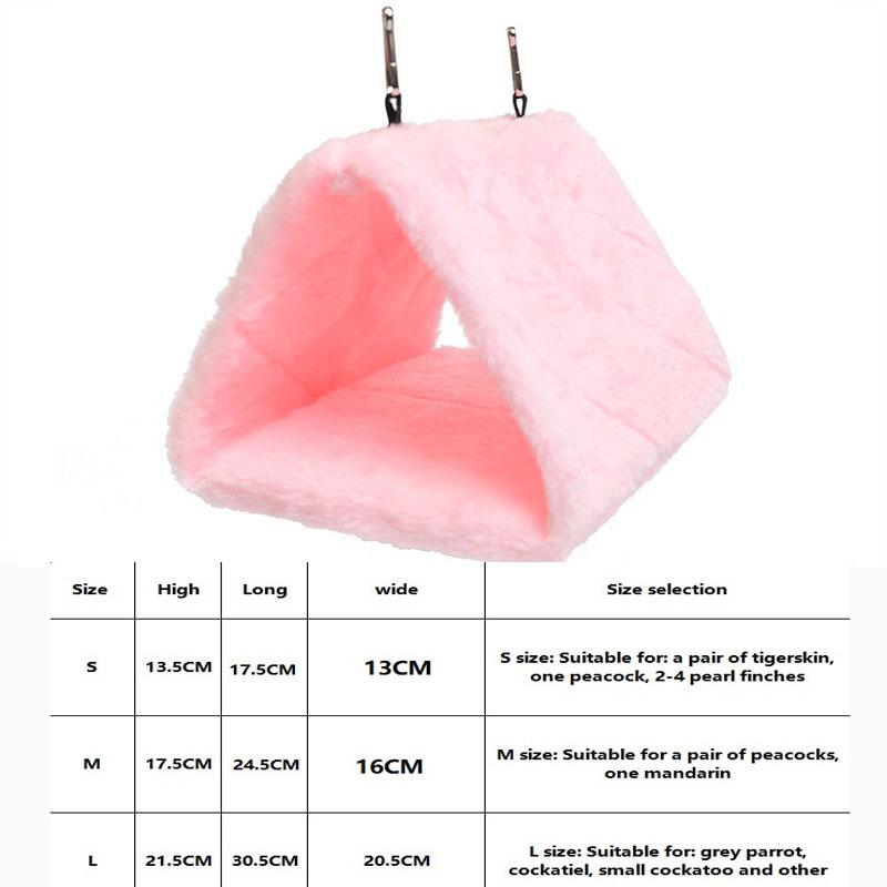 Bird Bed Winter Pet Bird Parrot Cages Warm Plush Hammock Hut Tent Bed Hanging Cave for Sleeping and Hatching Bird Accessories