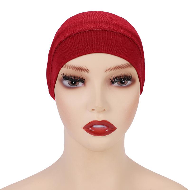 27 Colors Fashion Women Inner Hijab Tube Muslim Turban Cap Bonnet Plain Islamic Underscarf Cotton Jersey Undercaps Mujer Hat