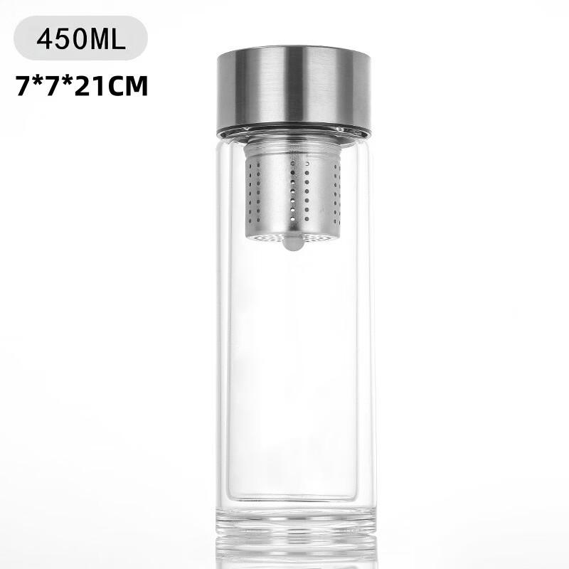 OLOEY Double-Layer Glass Tea Infuser Bottle