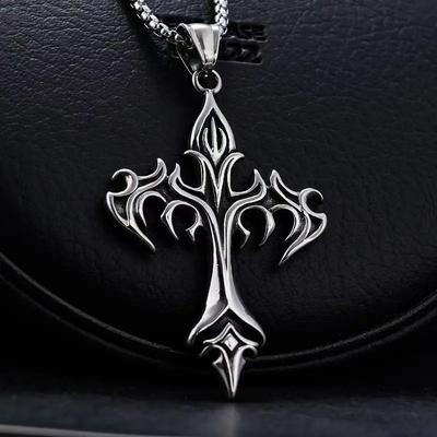 Cool Boys Mens Stainless Steel Cross Pendant Necklace For Men Women Chain