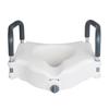 Raised Toilet Seat with Arms, 136.1 kg Load Capacity, 127 mm Lift Height, Widened Commode Elevated Toilet Seat Riser with Padded Handles for Seniors,