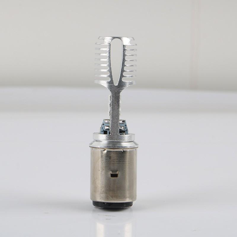 1Pc Motorcycle H4 Ba20D P15D Headlight 3030 24Msd Led Light Bulbs Dual Color White Yellow Plug And Play For Atv Moped Bike