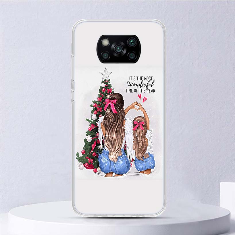Christmas Girls Tree Gift Soft Case For Xiaomi Poco X3 NFC X4 M4 Pro M3 M2 Phone Cover F3 F2 F1 Mi Note 10 Lite A3 A2 A1 Funda C