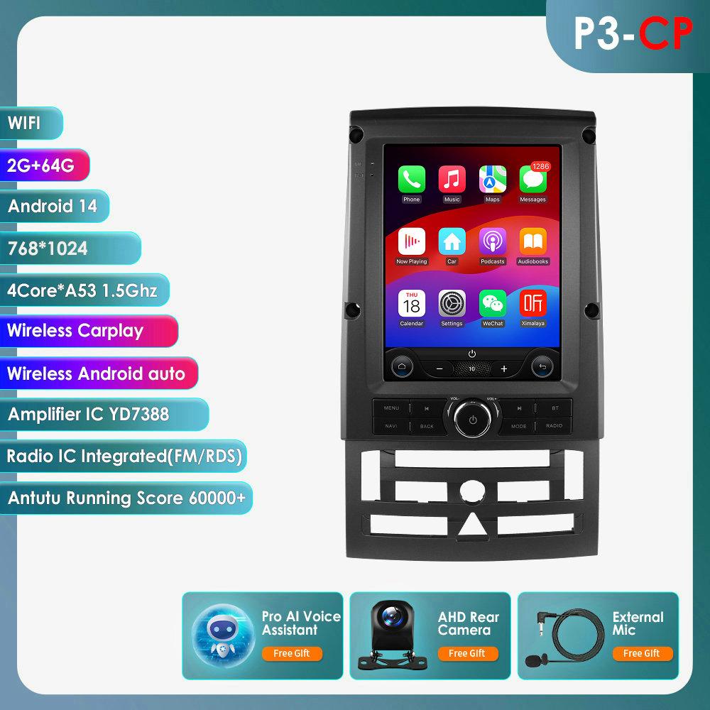 2din Android Car Radio for Peugeot 407 2004 - 2011 6115 GPS Car Intelligent 360Cam Wireless Carplay 9.7inch Vertical Screen WIFI