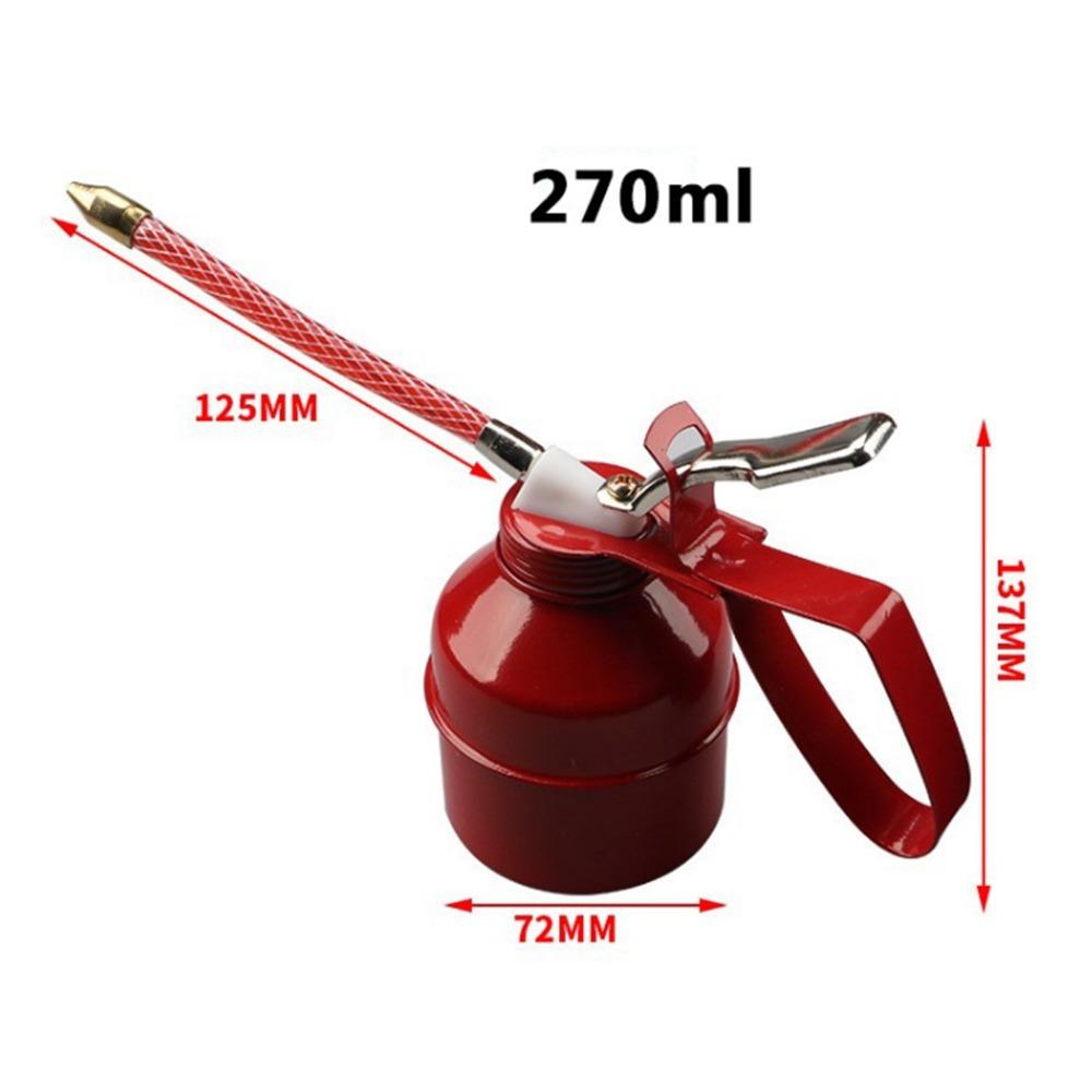 Iron Pistol Type Oiler Red Pump Oil Can Durable Lubrication Oiling Can Maintenance Use 9 oz/270ml