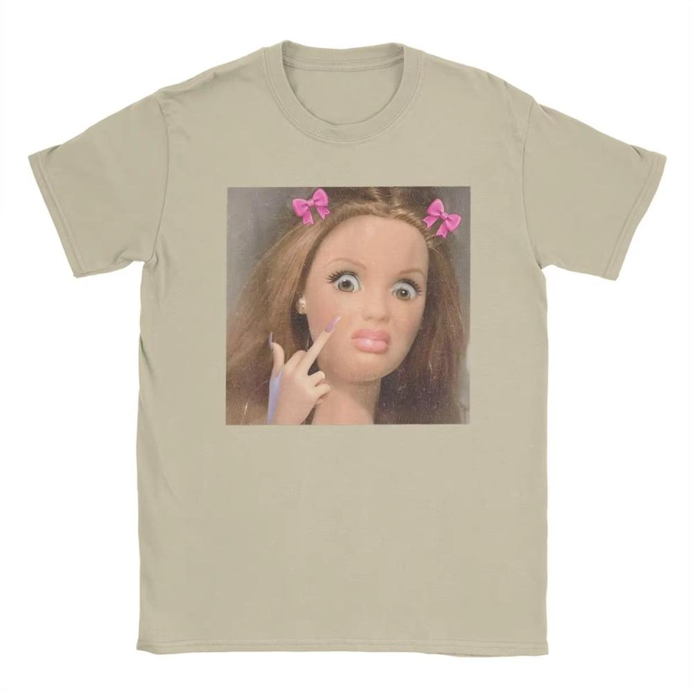 Mens Womens TShirt Funny Disgusting Doll Face Meme Gen Z Cotton Tee Shirt Short Sleeve T Shirts Round Neck Clothing Plus Size