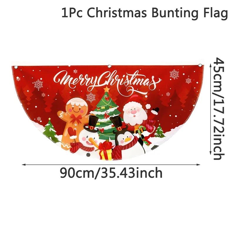 Christmas Banner Outdoor Fan-shaped Flag Christmas Decor for Home 2025 Cristmas Drop Ornament Xmas Navidad Gift New Year 2026