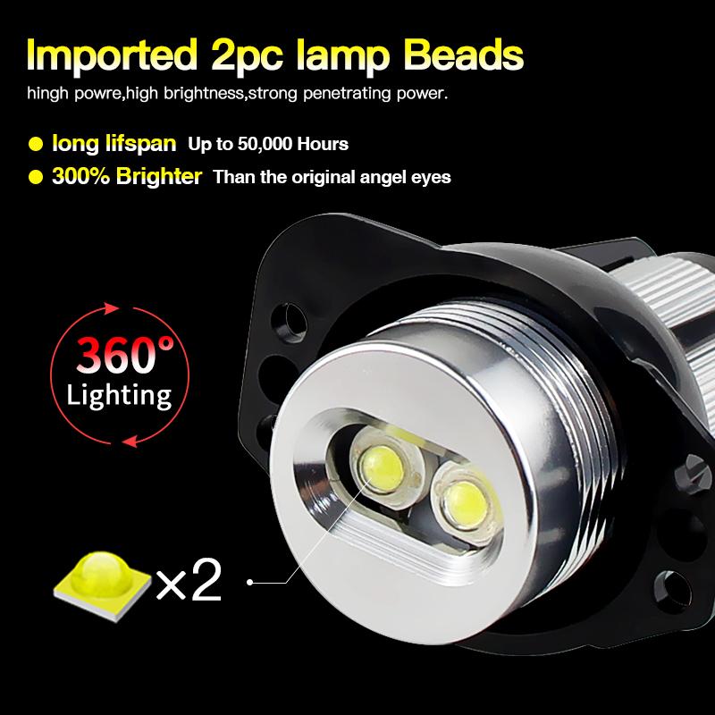 2pcs CANbus 10w LED Angel Eyes Marker Lights Bulbs Error Free White/Red/Blue for BMW E90 E91 3 Series 325i 328i 335i 2006-2008