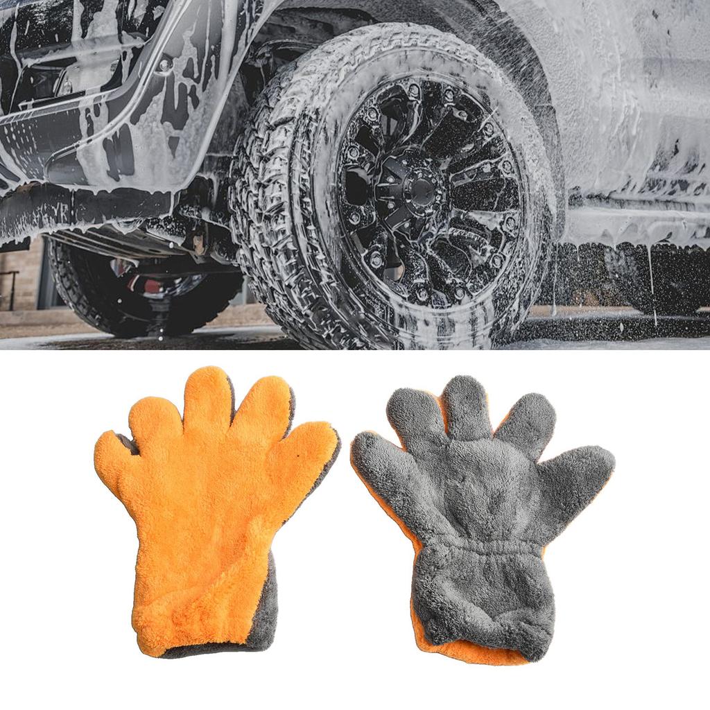 1 Pair Car Superfine Fiber Glass Car Wash-Gloves Cleaning Equipment Detailing Care Glove Car Wash & Maintenance