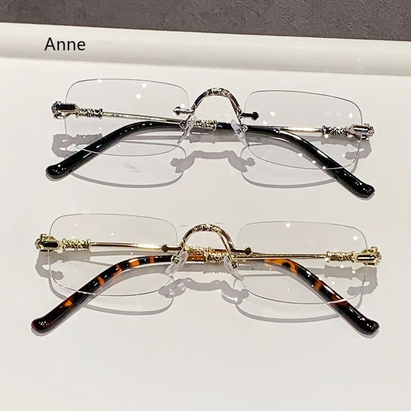 Ultra Light Frameless Photochromic Myopia Glasses Blue Light Blocking Eye Protection Near Sight Glasses Color Changing Eyewear