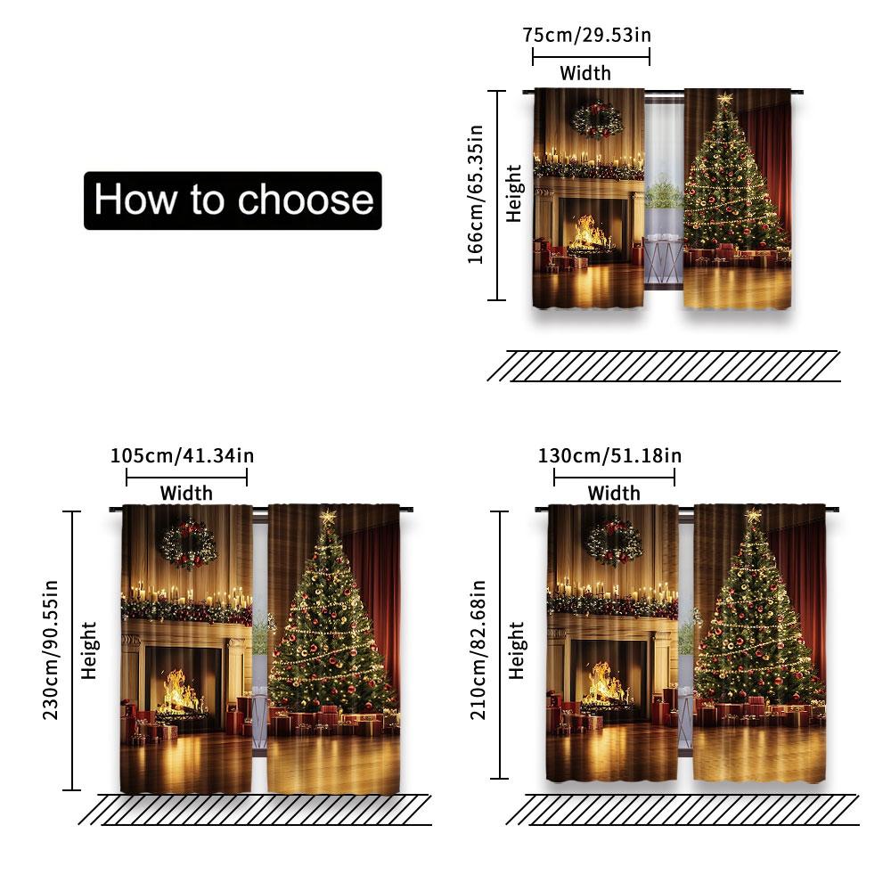 2 ks Vánoční závěsy Vánoční stromek Roztomilý Zimní svátek Vánoční dárky Sněhové vločky Elf Do okna obývacího pokoje Domácí závěsy
