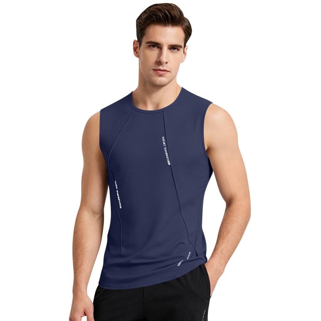 Men Sleeveless Athletic Tank Top Quick Dry Workout Shirt Lightweight Fitness Running Gym Training Sleeveless Tee Breathable Performance