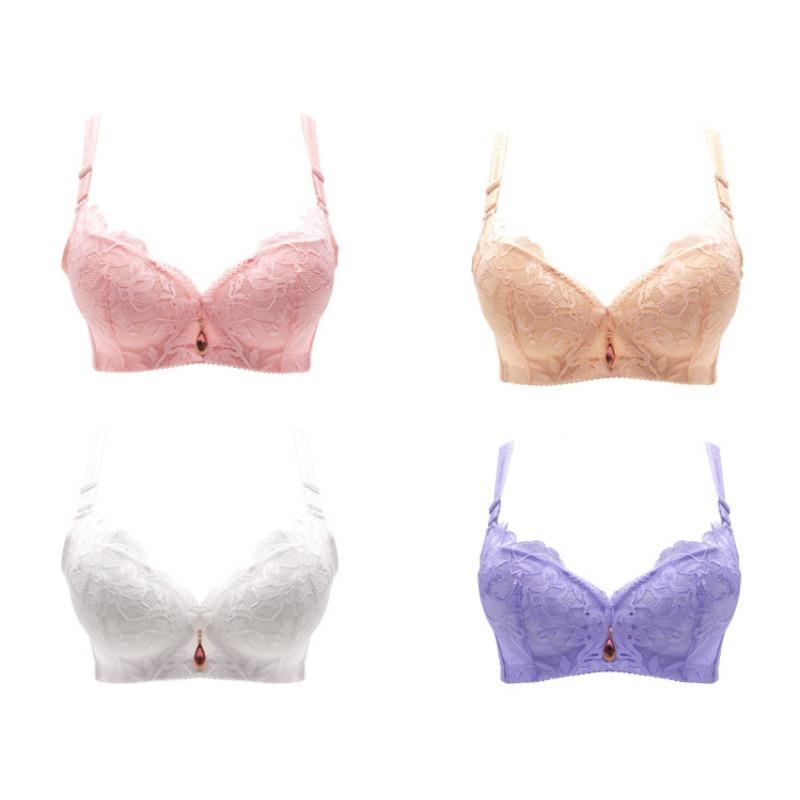 Large Size Bra, Lace, Breathable, Gathered and Adjustable Women's Underwear, with A Thin Bra for The Collection of Side Breasts
