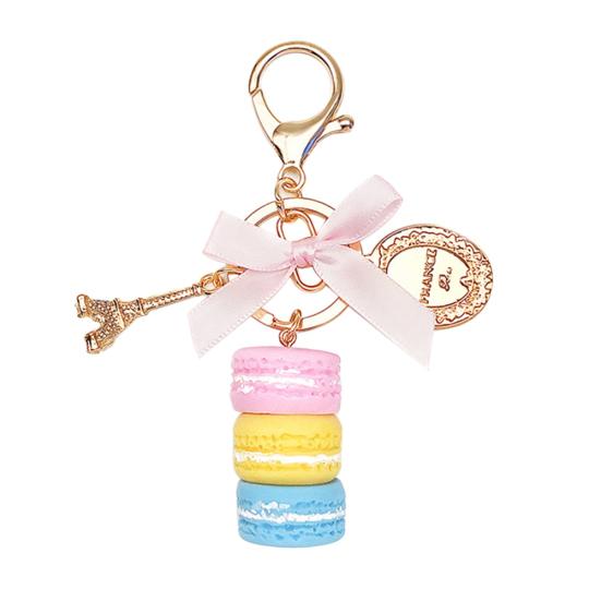 Cute Macaron Cake Pendant Car Key Ring Keychain Alloy Holder Bag Purse Accessory