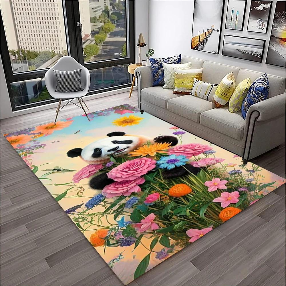 3D Cartoon Cute Panda Animal Child Play Carpet Rug for Home Living Room Bedroom Sofa Doormat Decor,Area Rug Non-slip Floor Mat
