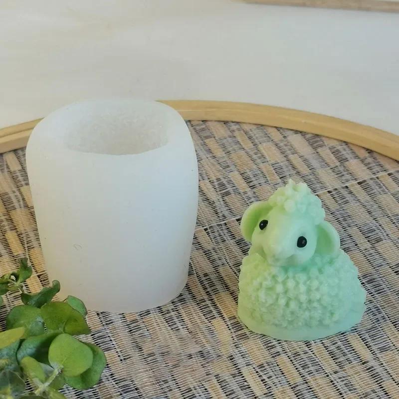 3D Urocza Owca Forma Silikonowa DIY Zwierzę Robienie Świec Gips Żywica Forma do Mydła Rękodzieło Czekolada Fondant Narzędzie do Pieczenia Rękodzieło Prezent