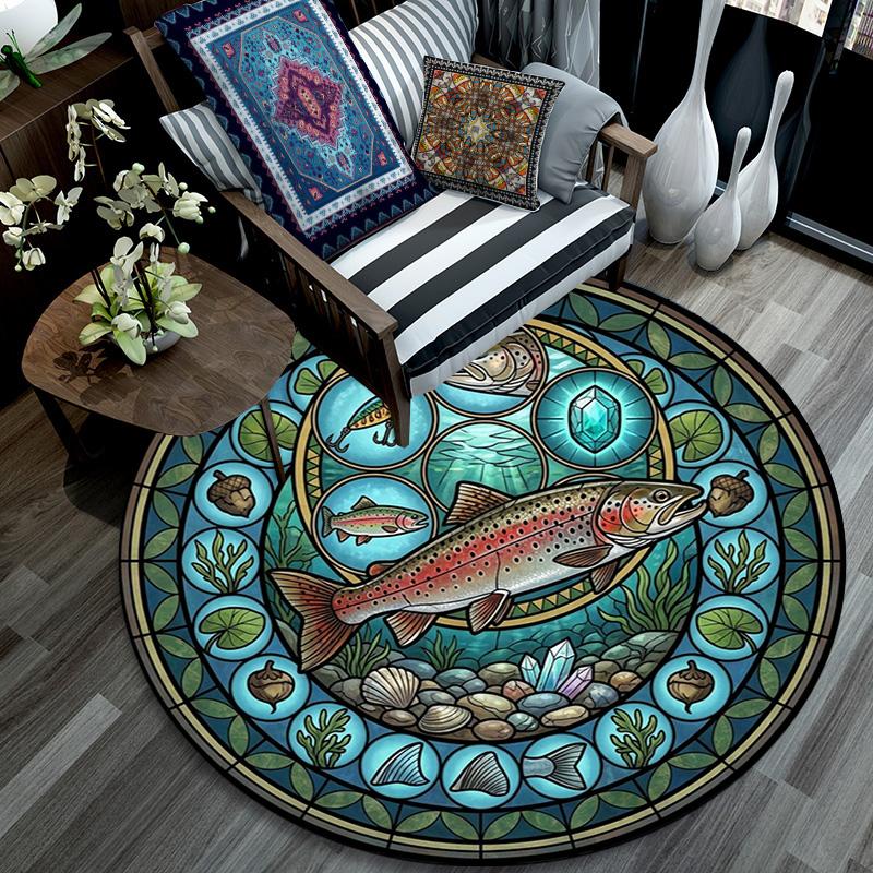 Festival Symbols Round Area Rug Under Office Chairs Bedroom Living Room Home Decor