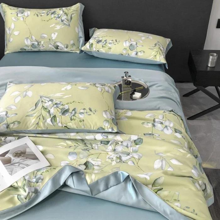 Tencel air conditioner quilt 4-piece summer washable silk summer cool quilt thin sleeping naked ice silk summer quilt