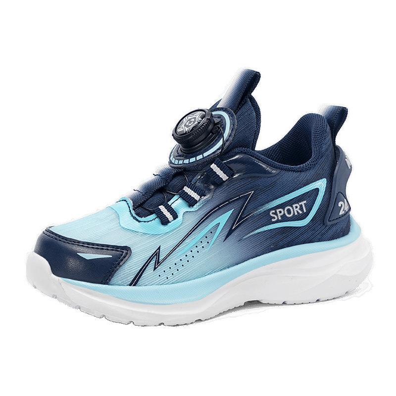 Classmates Boys 25 Spring Children's Rotary Buckle Sneakers Medium and Older Children's Breathable Mesh Sports Running Shoes