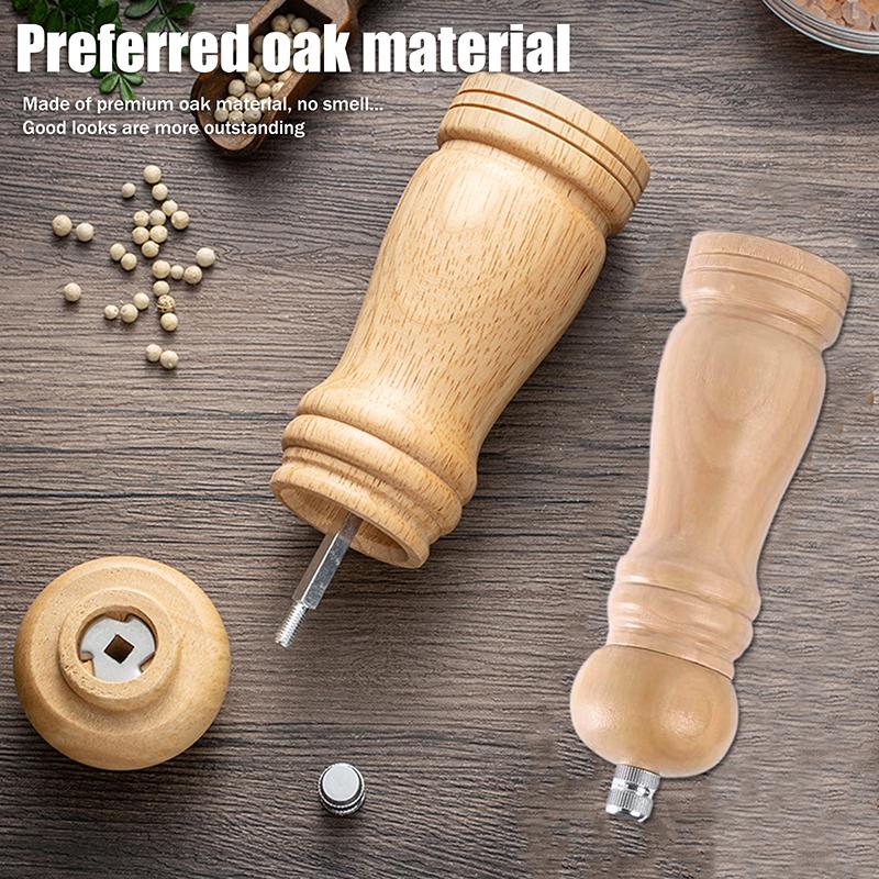 Wood Pepper Grinder Pepper Mill,Adjustable Coarseness 6/8/10 Inch Wooden Peppermill, Ceramic Grinding Mechanism Salt Mill