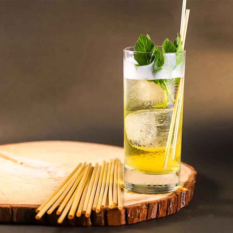 1000pcs 20cm Natural Wheat Straw Eco-Friendly Drinking Straws Portable 100% Biodegradable Milk Tea Straws Kitchen Bar Accessory