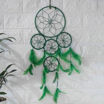 Dromenvanger Wandhanger Decoratief Pronkstuk - 55 cm  (Veer, Groen)