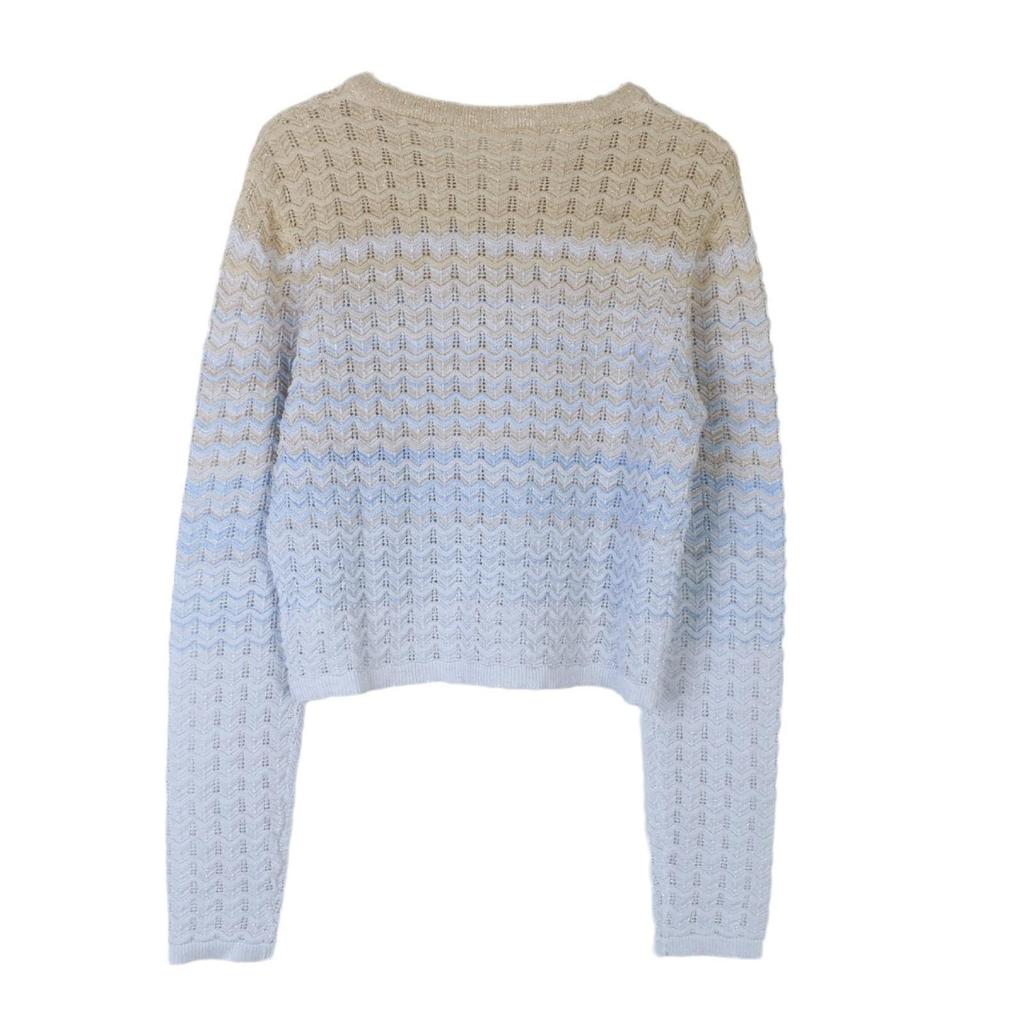 S Family Women's French Sweet Wave Striped Knitted Cardigan Vest Dress for Spring/Summer