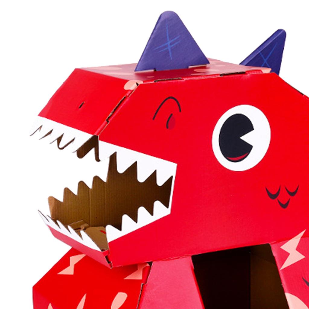 Papierové kostýmy hlavy dinosaura Hračka DIY Nositeľné Interaktívne Kartónové Kostýmy hlavy dinosaura pre