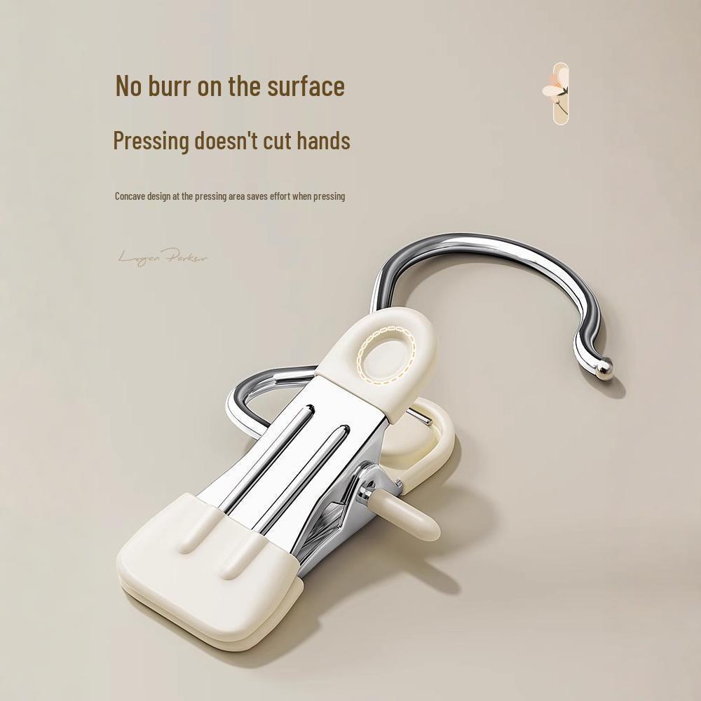 Enhanced Dual-Head Stainless Steel Clip for Pants, Hats, and Socks - Non-Marking, Non-Slip Household Hook Clips.
