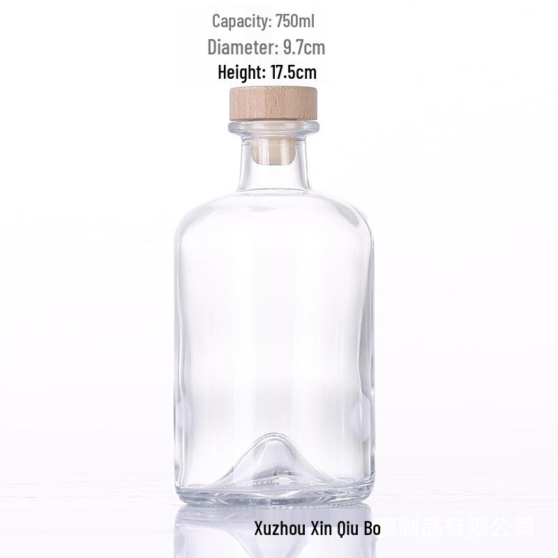 Glass Baijiu & Plum Wine Bottle with Concave Bottom - Ideal for Homebrewing and Infusions