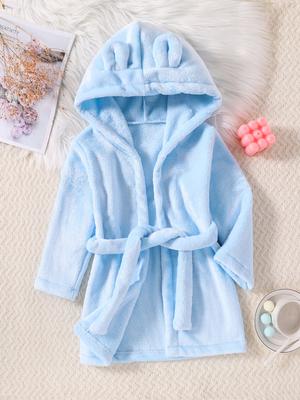 Children's Robe Flannel Small and Medium-sized Baby Baby Boy Thick Girls' Pajamas Autumn and Winter Four Season Bathrobe