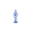 Glass Anal Plug - S Pleasures Crystal - Blue/Transparent - Insertable Length 113 Mm - Secure Flat Base
