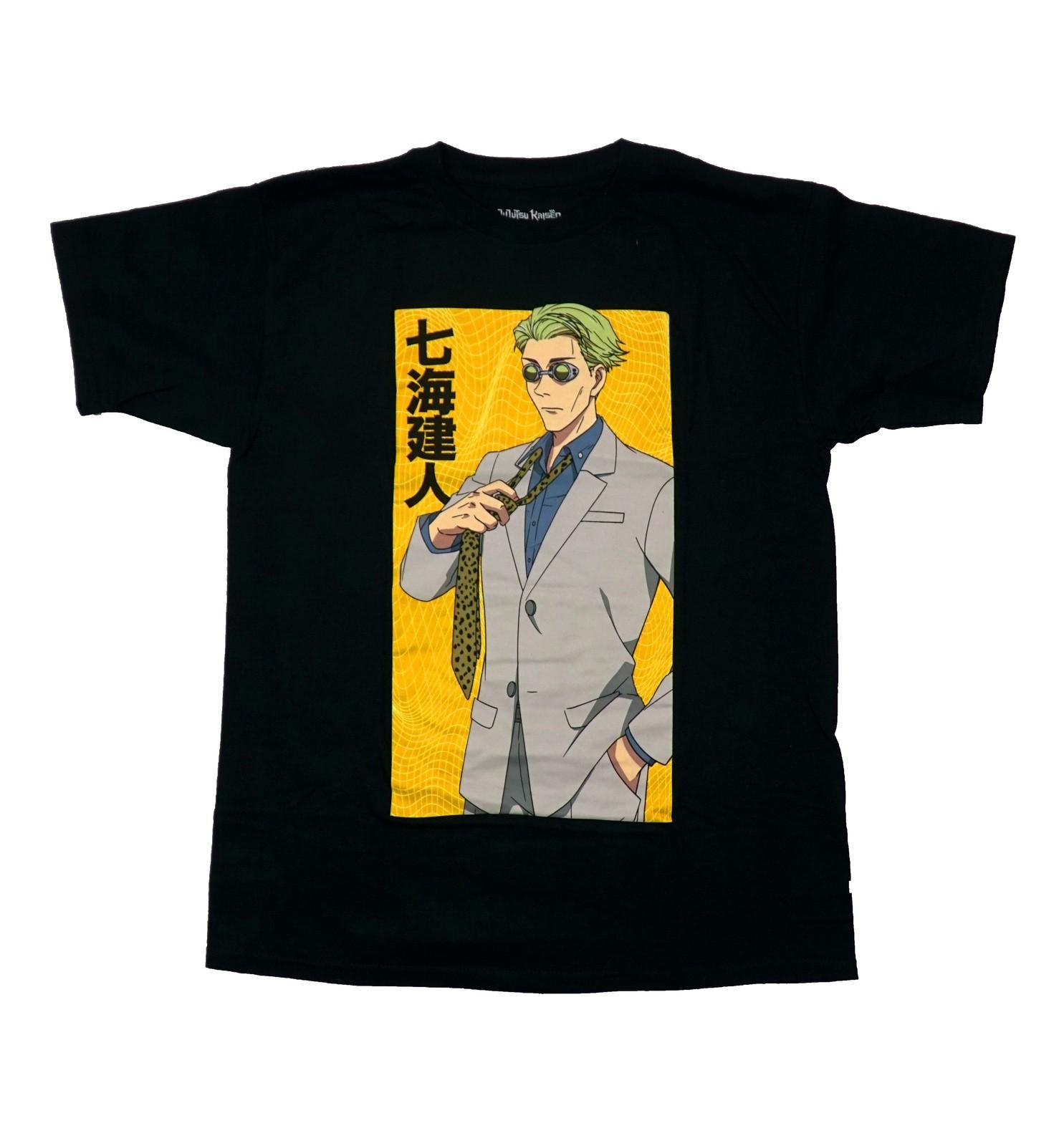 Jujutsu Kaisen New Adult T-Shirt - Gojo Pulling On Neck Tie In Front of Web XXXL