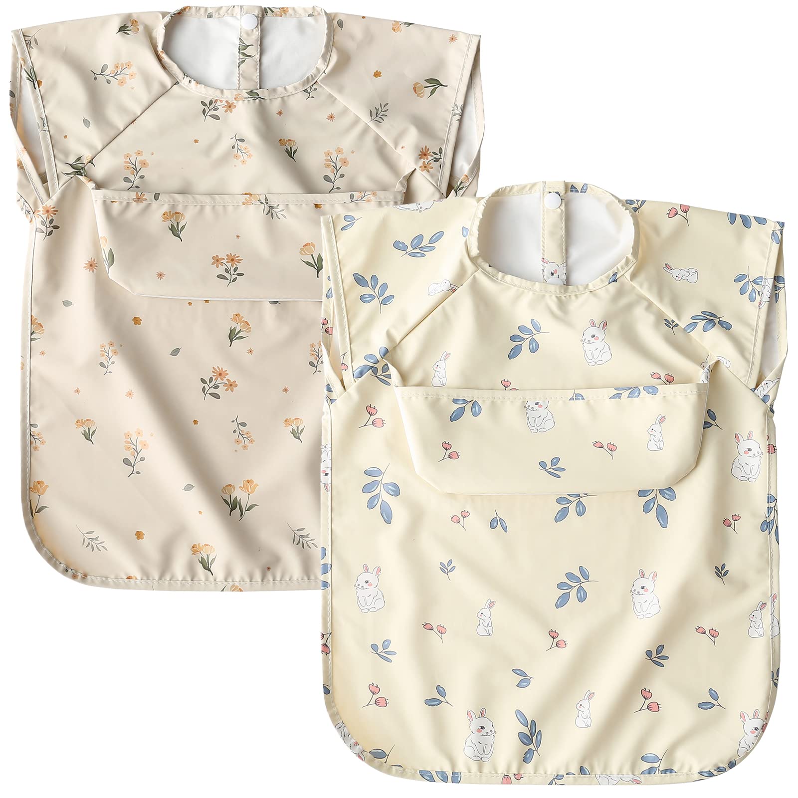 

GoUseGo Набор для кормления ребенка с для возраста и подходит для детского сада и детского сада фартуки, 2, без рукавов, водонепроницаемые, моющиеся, слюнявчик, малыши,