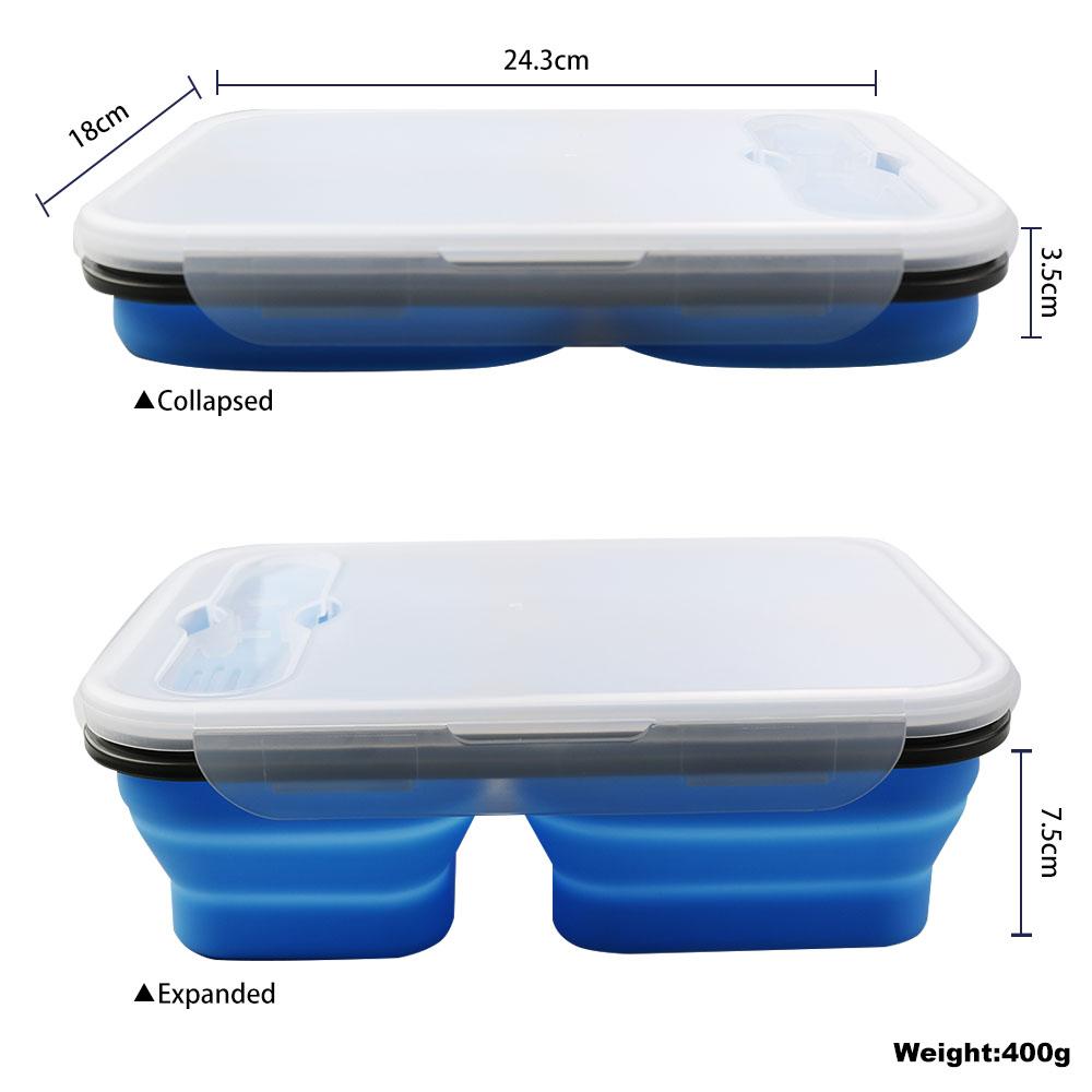 1 Stück 1300 ml Silikon Faltbare Tragbare Lunchbox Mikrowellenofen Schüssel Faltbarer Lebensmittelaufbewahrungsbehälter Waschbarer Deckel Geruchlos