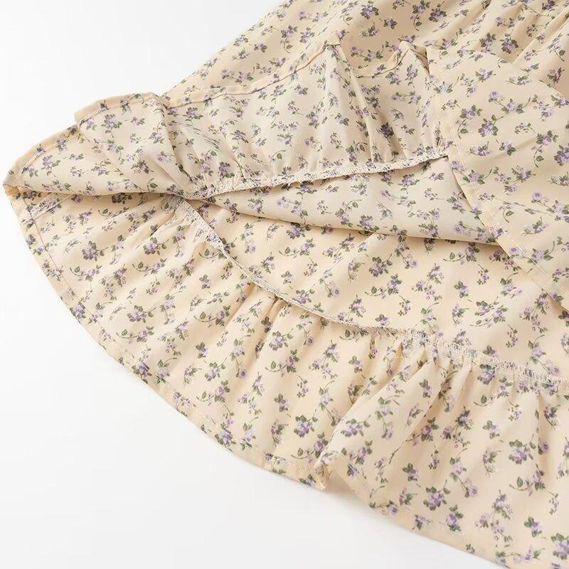 Kaslead New Arrival Women's Clothing Fashion Style Fashion Slim-Fitting Simple Small Floral Strapless Short Dress