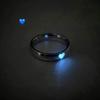 Bague Lumineuse dans le Noir Lumière Bleue Rose Bague Cœur d'Amour Couples Filles Bijoux Couleur Argent Taille Réglable Nouveaux Anneaux de Mode