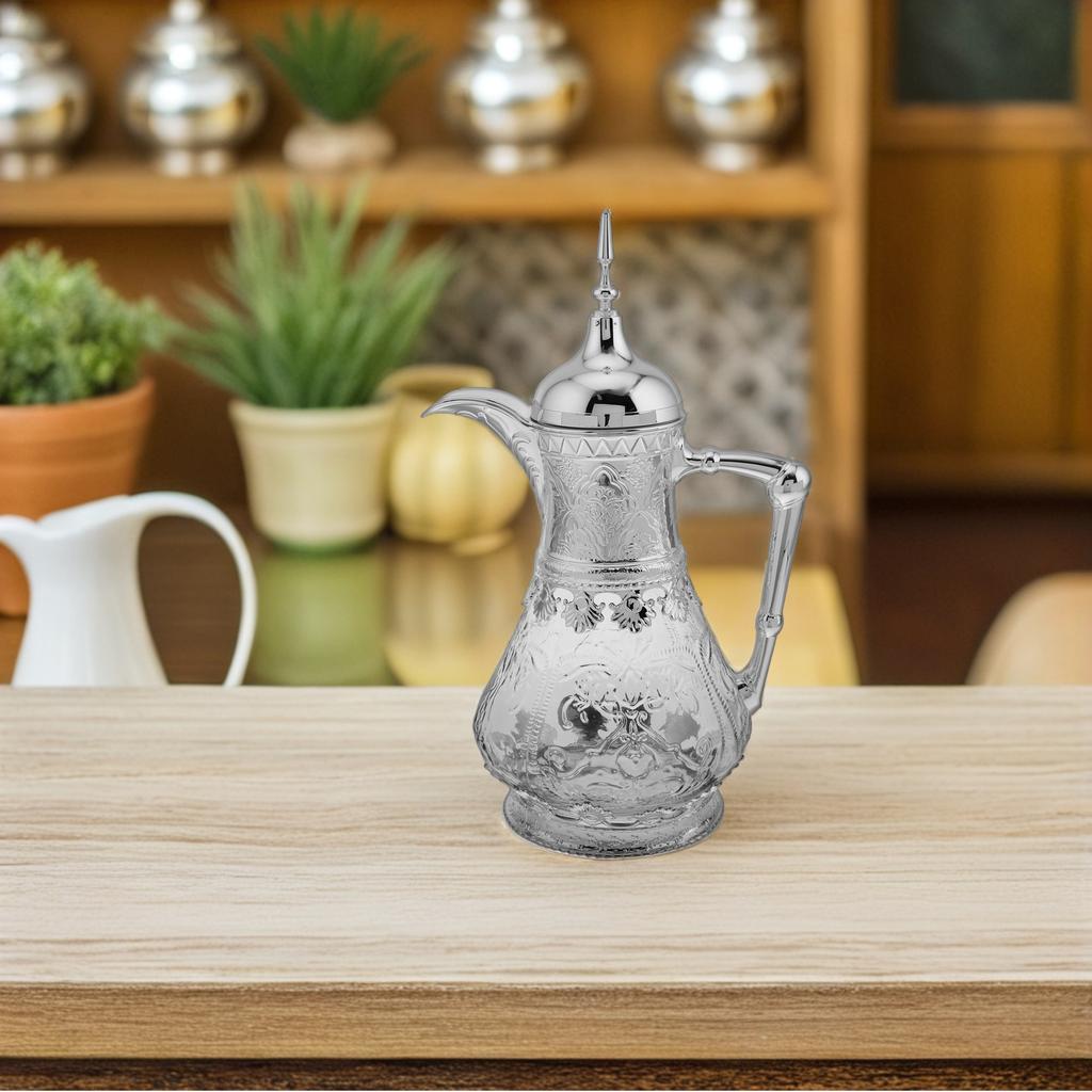 Middle Eastern Style Large Capacity Glass Water Pitcher Decorative Teapot Ideal for Serving Juice Coffee Tea Cold Beverages and