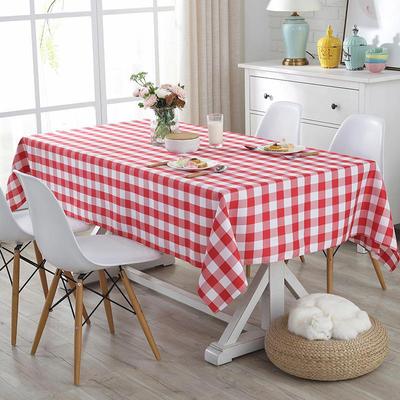 Pastoral Style PEVA Plaid Rectangular Tablecloth - Thick Disposable Picnic Mat